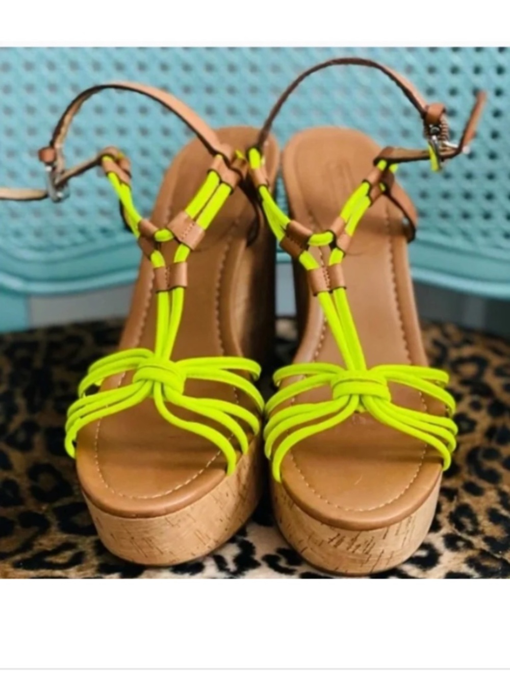 NWT Coach Neon Wedge Platforms